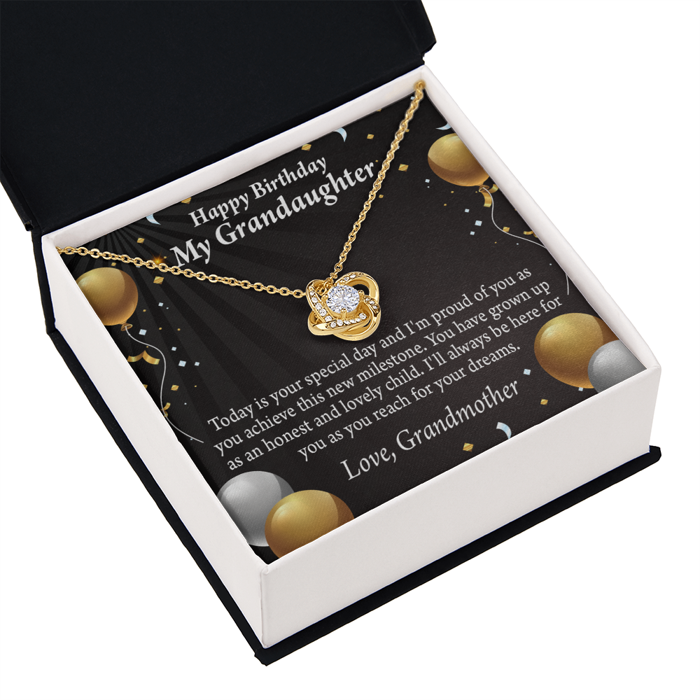 To My Granddaughter Birthday Card For Granddaughter From Grandma Infinity Knot Necklace Message Card-Express Your Love Gifts