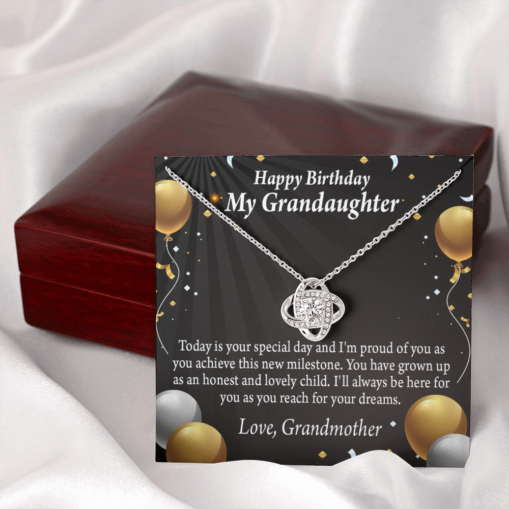 To My Granddaughter Birthday Card For Granddaughter From Grandma Infinity Knot Necklace Message Card-Express Your Love Gifts