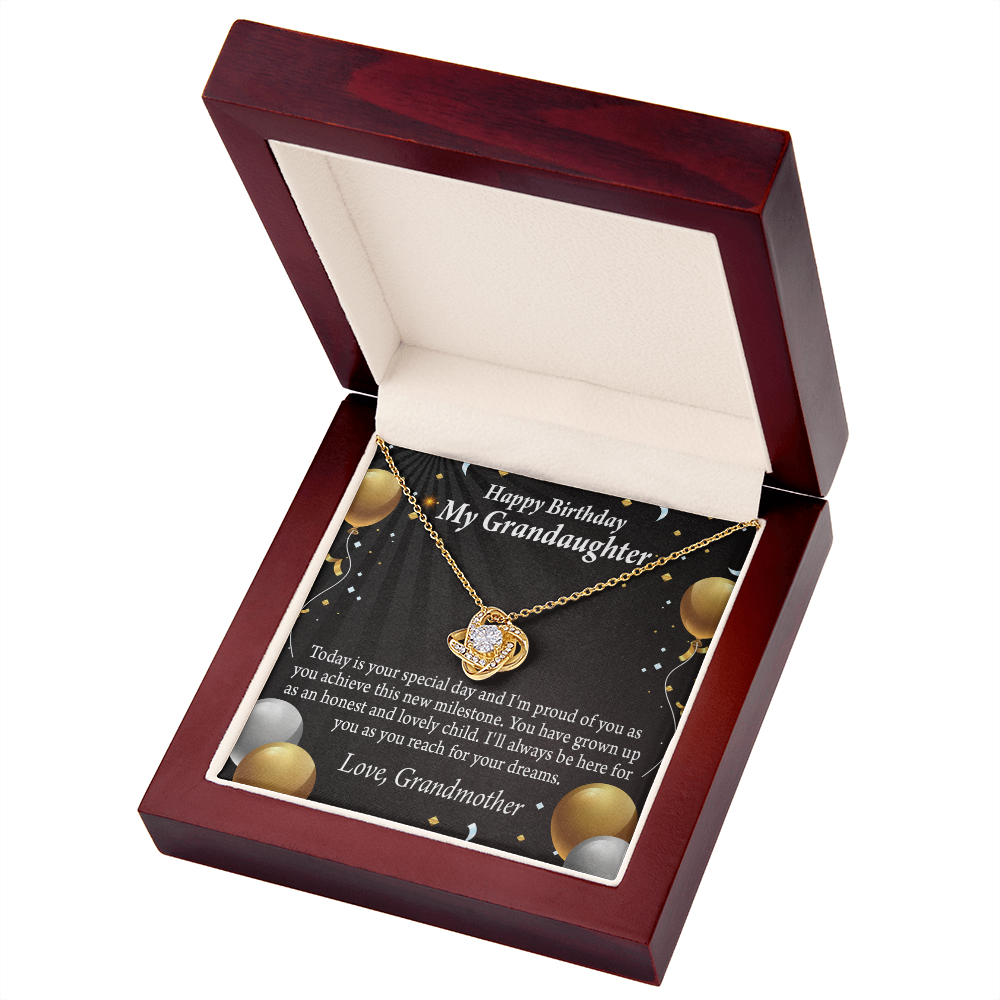 To My Granddaughter Birthday Card For Granddaughter From Grandma Infinity Knot Necklace Message Card-Express Your Love Gifts