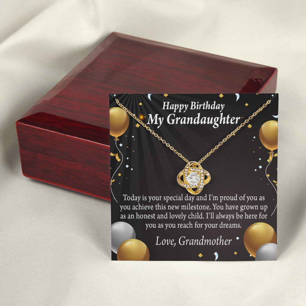 To My Granddaughter Birthday Card For Granddaughter From Grandma Infinity Knot Necklace Message Card-Express Your Love Gifts