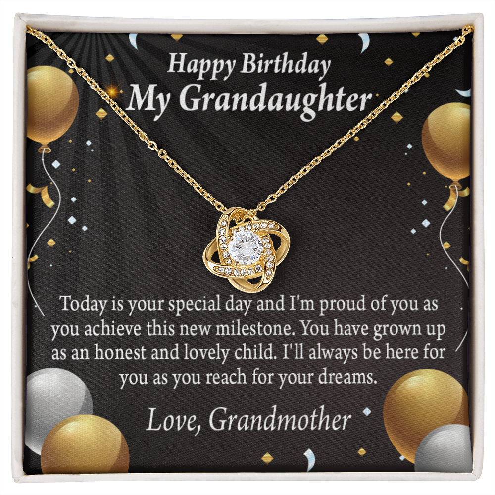 To My Granddaughter Birthday Card For Granddaughter From Grandma Infinity Knot Necklace Message Card-Express Your Love Gifts