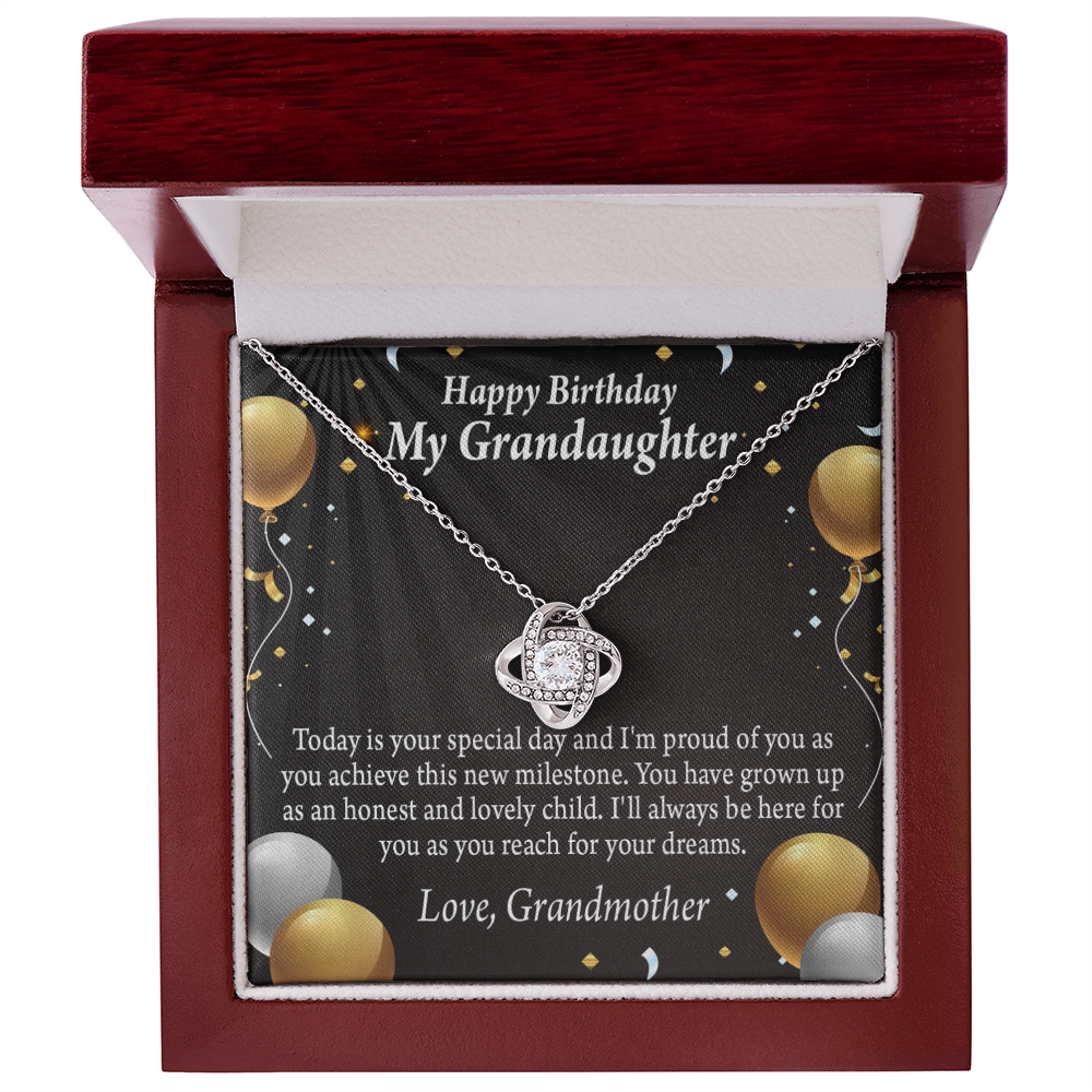 To My Granddaughter Birthday Card For Granddaughter From Grandma Infinity Knot Necklace Message Card-Express Your Love Gifts