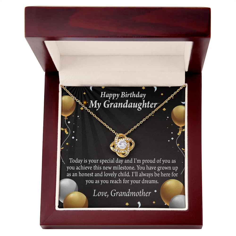 To My Granddaughter Birthday Card For Granddaughter From Grandma Infinity Knot Necklace Message Card-Express Your Love Gifts