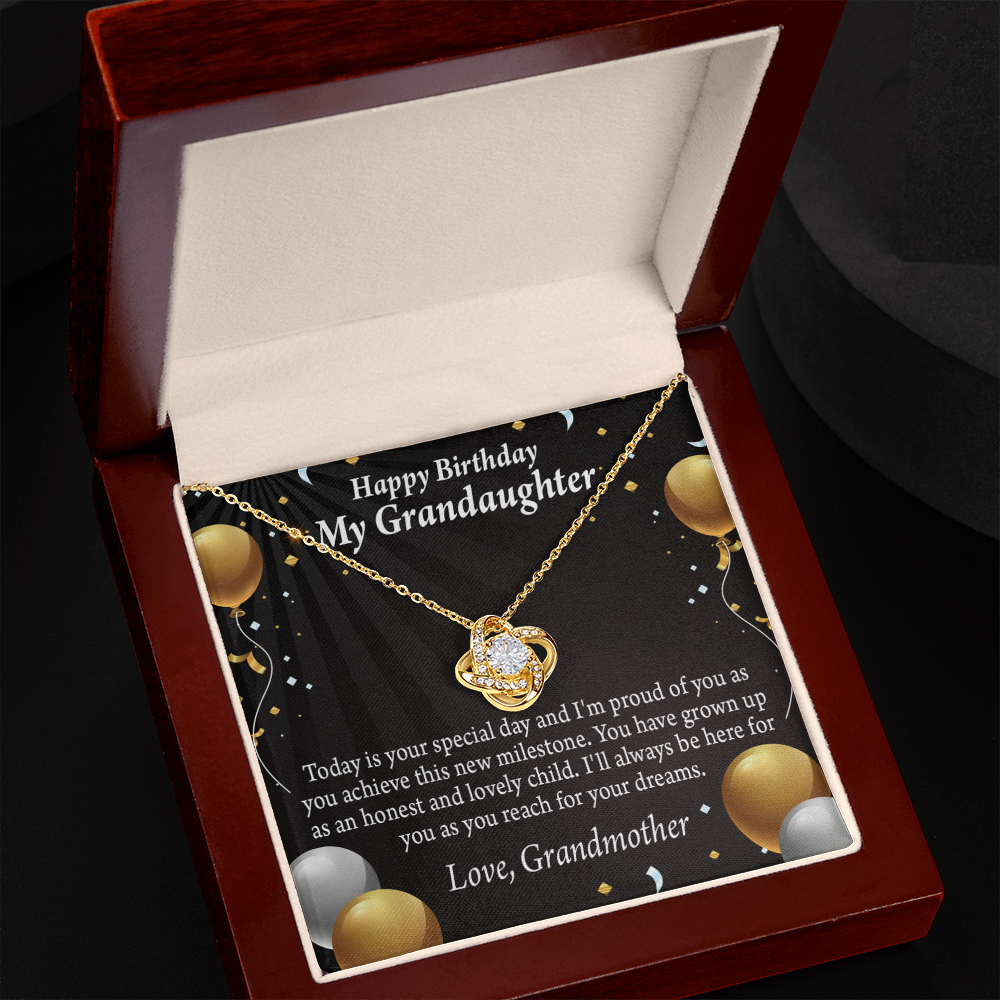 To My Granddaughter Birthday Card For Granddaughter From Grandma Infinity Knot Necklace Message Card-Express Your Love Gifts