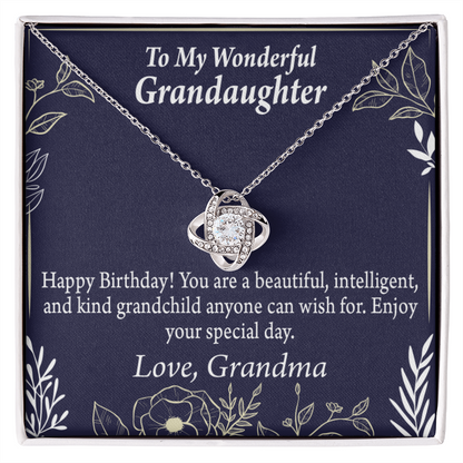 To My Granddaughter Birthday Gift From Grandma Infinity Knot Necklace Message Card-Express Your Love Gifts