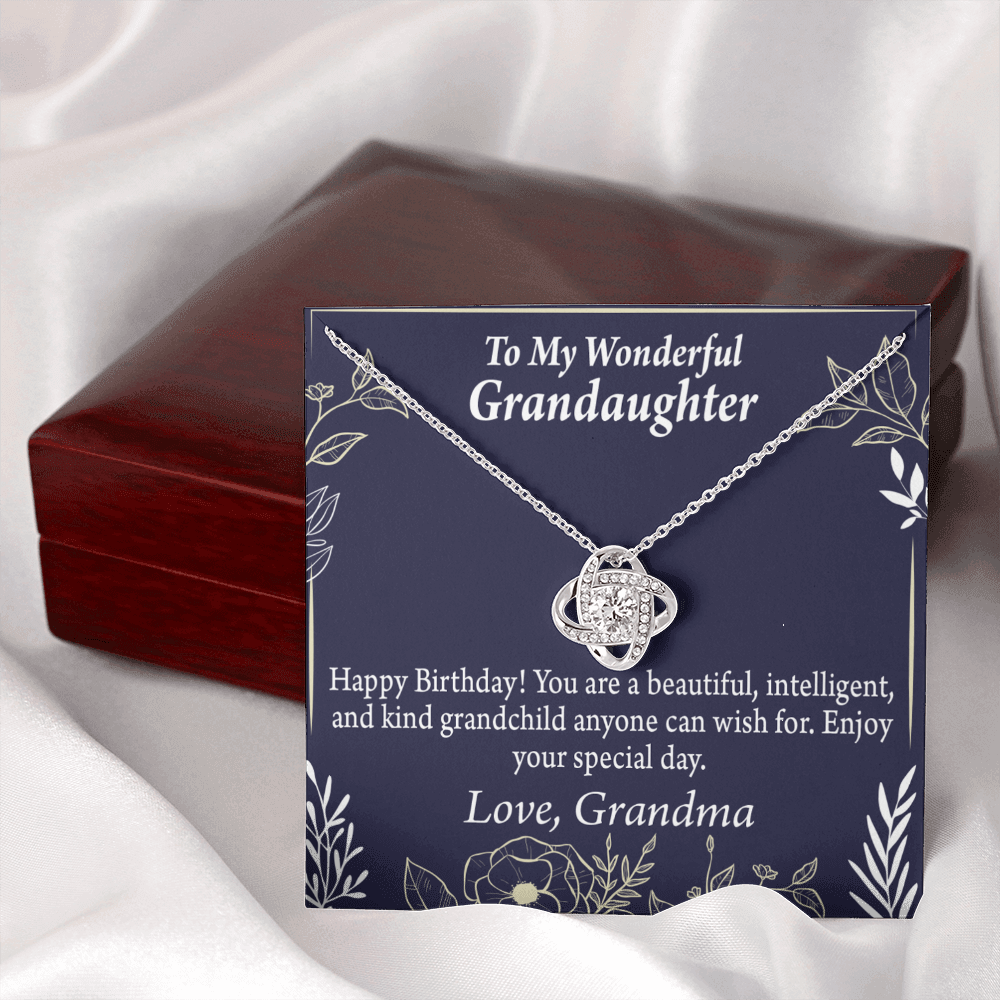 To My Granddaughter Birthday Gift From Grandma Infinity Knot Necklace Message Card-Express Your Love Gifts