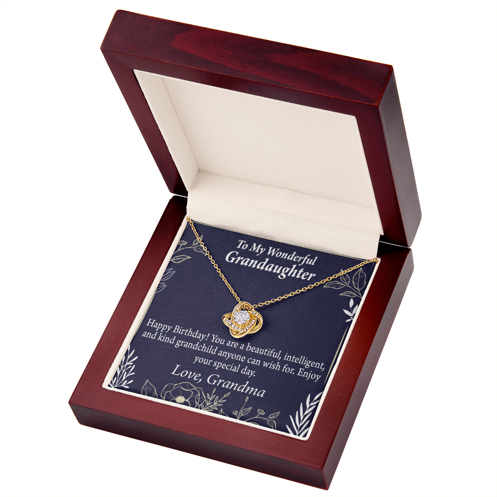 To My Granddaughter Birthday Gift From Grandma Infinity Knot Necklace Message Card-Express Your Love Gifts