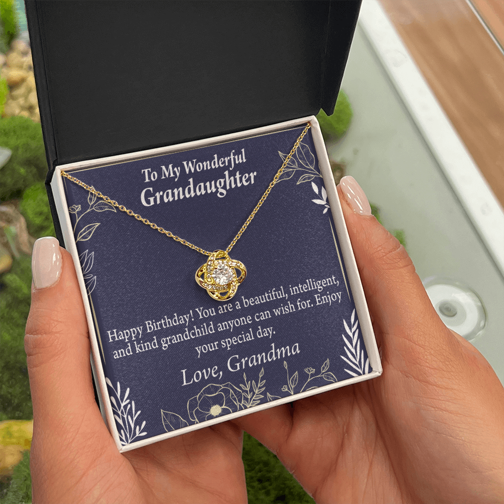 To My Granddaughter Birthday Gift From Grandma Infinity Knot Necklace Message Card-Express Your Love Gifts