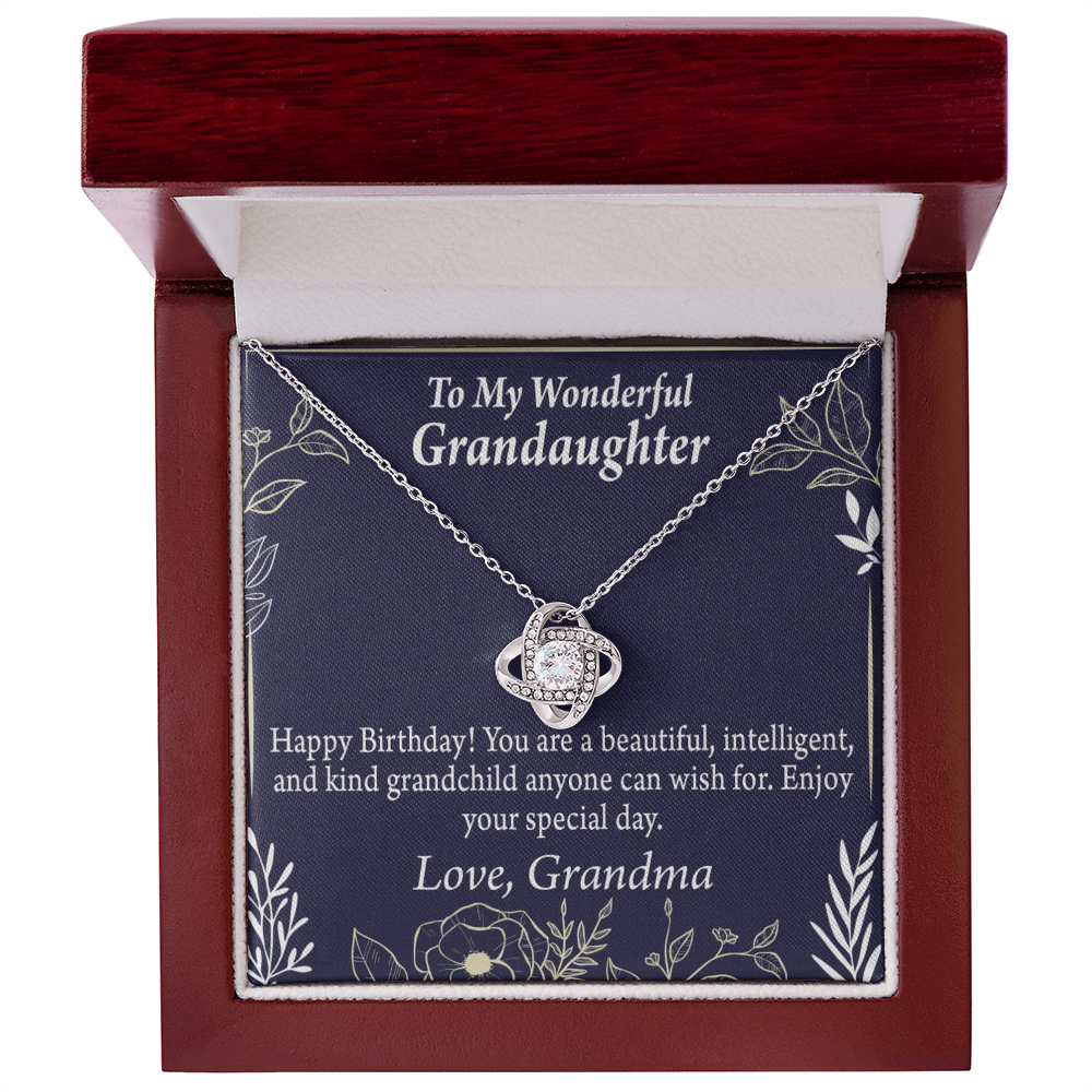 To My Granddaughter Birthday Gift From Grandma Infinity Knot Necklace Message Card-Express Your Love Gifts