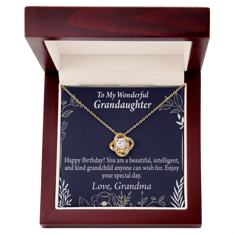 To My Granddaughter Birthday Gift From Grandma Infinity Knot Necklace Message Card-Express Your Love Gifts