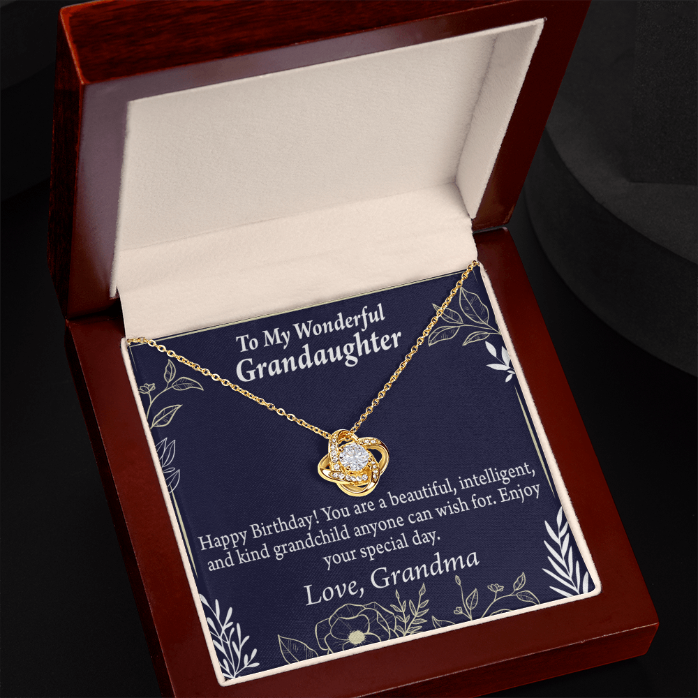 To My Granddaughter Birthday Gift From Grandma Infinity Knot Necklace Message Card-Express Your Love Gifts