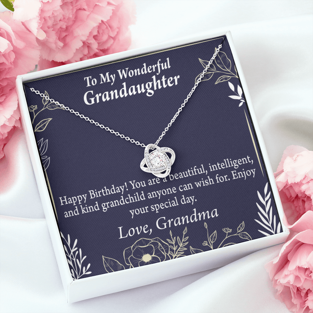 To My Granddaughter Birthday Gift From Grandma Infinity Knot Necklace Message Card-Express Your Love Gifts