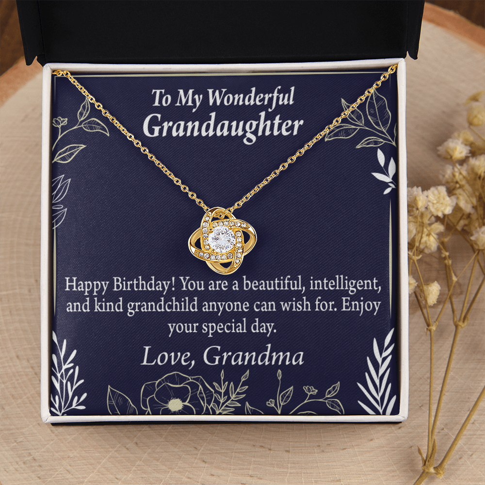 To My Granddaughter Birthday Gift From Grandma Infinity Knot Necklace Message Card-Express Your Love Gifts