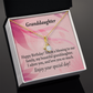 To My Granddaughter Birthday Granddaughter Alluring Ribbon Necklace Message Card-Express Your Love Gifts