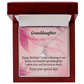 To My Granddaughter Birthday Granddaughter Alluring Ribbon Necklace Message Card-Express Your Love Gifts