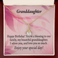 To My Granddaughter Birthday Granddaughter Alluring Ribbon Necklace Message Card-Express Your Love Gifts