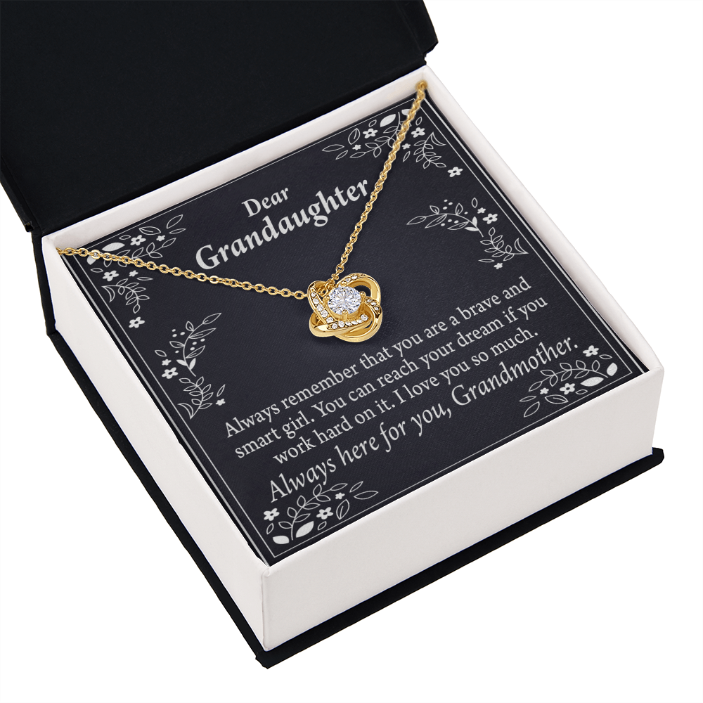 To My Granddaughter Brave and Smart Granddaughter From Grandma Infinity Knot Necklace Message Card-Express Your Love Gifts