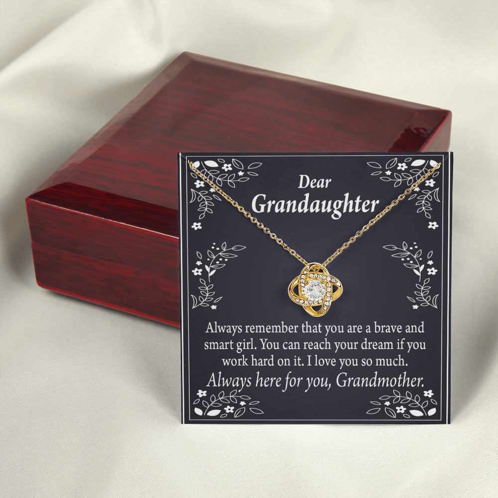 To My Granddaughter Brave and Smart Granddaughter From Grandma Infinity Knot Necklace Message Card-Express Your Love Gifts