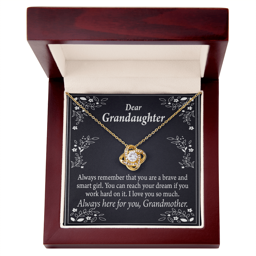To My Granddaughter Brave and Smart Granddaughter From Grandma Infinity Knot Necklace Message Card-Express Your Love Gifts