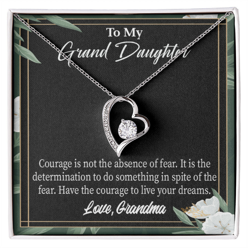 To My Granddaughter Encouragement From Grandma Forever Necklace w Message Card-Express Your Love Gifts