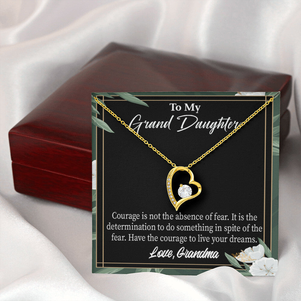 To My Granddaughter Encouragement From Grandma Forever Necklace w Message Card-Express Your Love Gifts