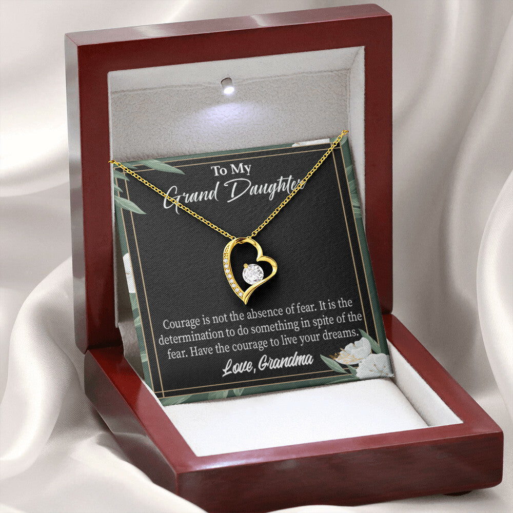 To My Granddaughter Encouragement From Grandma Forever Necklace w Message Card-Express Your Love Gifts