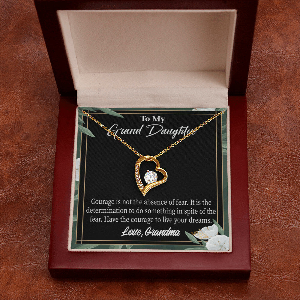 To My Granddaughter Encouragement From Grandma Forever Necklace w Message Card-Express Your Love Gifts