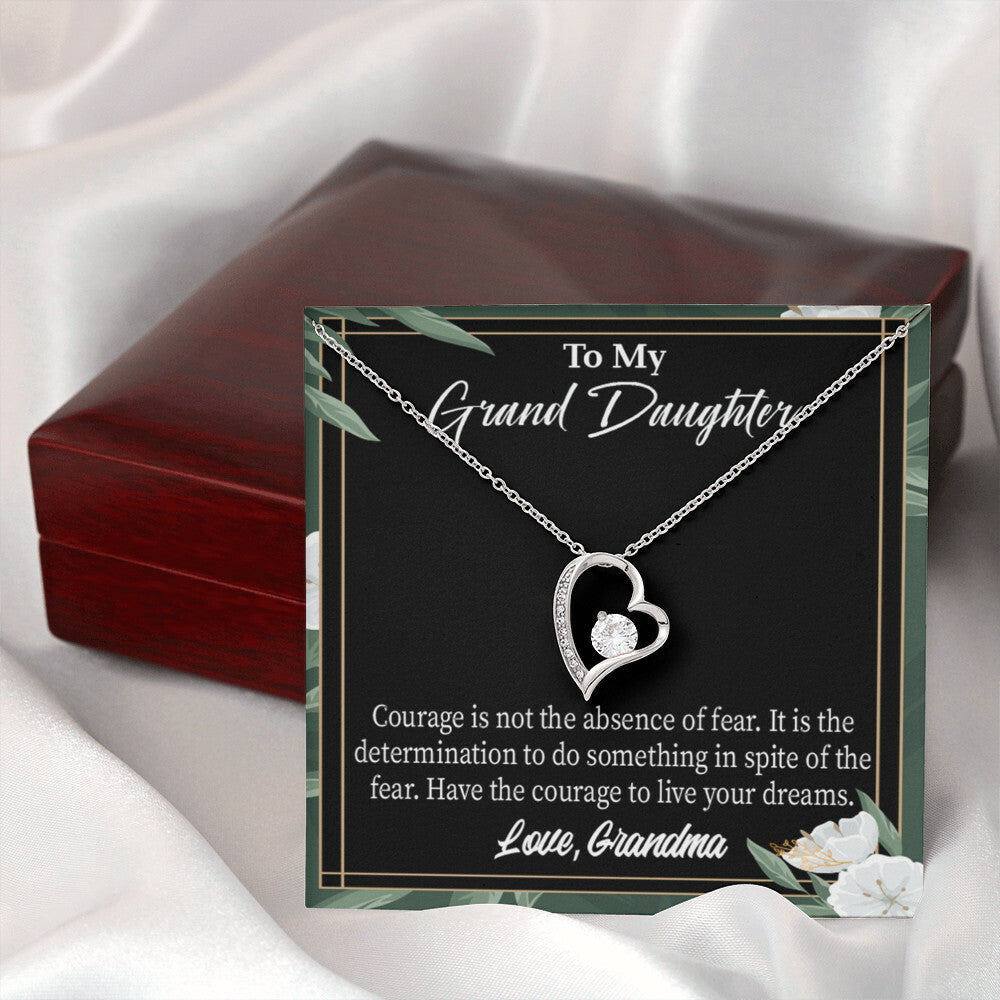 To My Granddaughter Encouragement From Grandma Forever Necklace w Message Card-Express Your Love Gifts