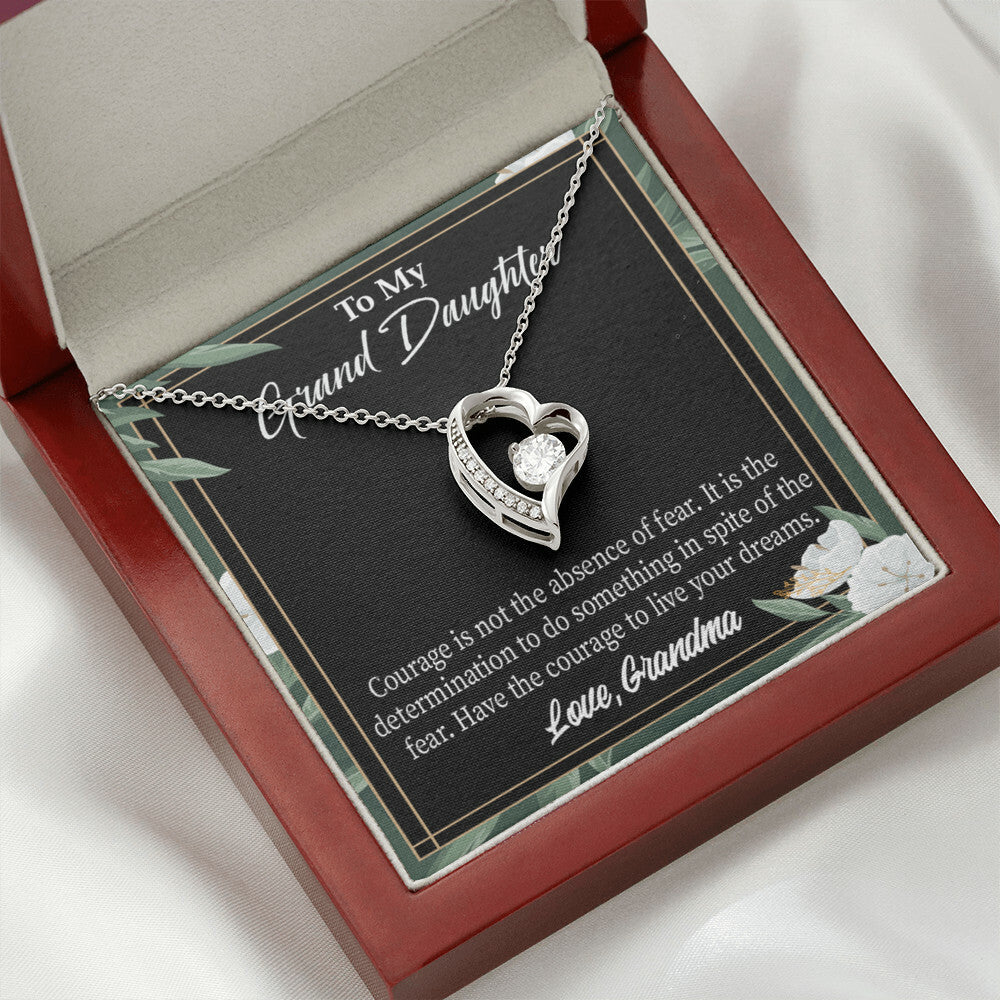 To My Granddaughter Encouragement From Grandma Forever Necklace w Message Card-Express Your Love Gifts