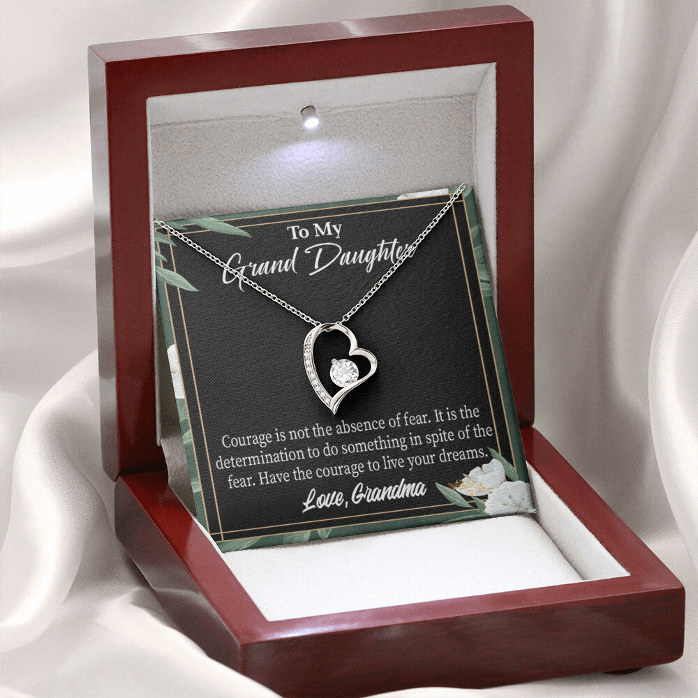 To My Granddaughter Encouragement From Grandma Forever Necklace w Message Card-Express Your Love Gifts
