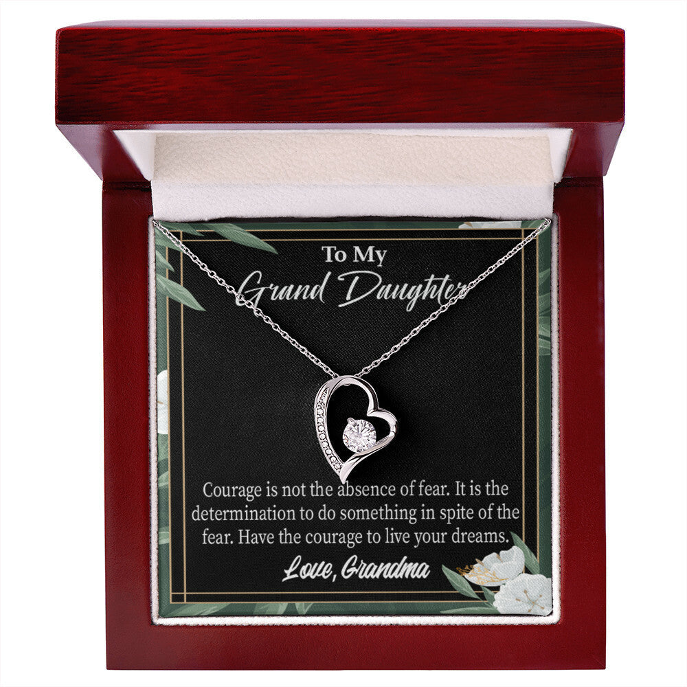 To My Granddaughter Encouragement From Grandma Forever Necklace w Message Card-Express Your Love Gifts