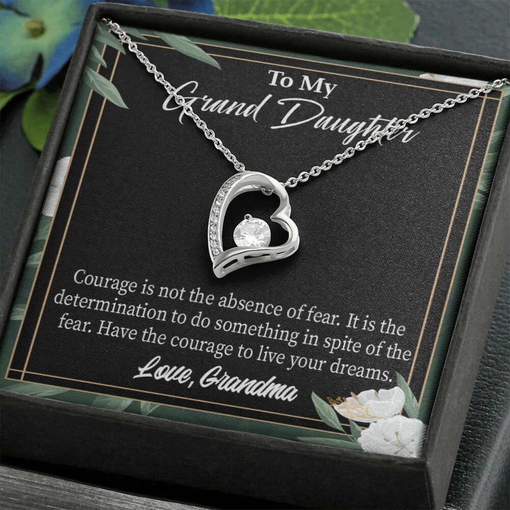 To My Granddaughter Encouragement From Grandma Forever Necklace w Message Card-Express Your Love Gifts