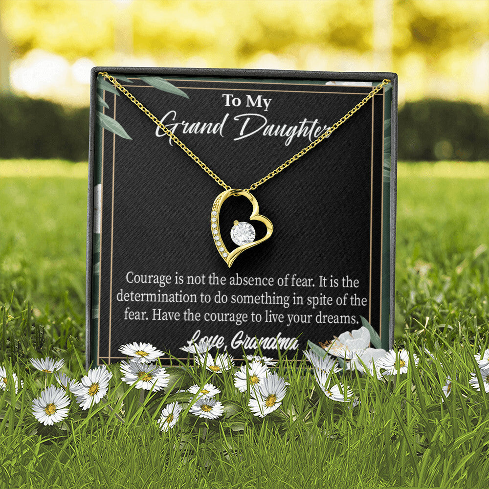 To My Granddaughter Encouragement From Grandma Forever Necklace w Message Card-Express Your Love Gifts