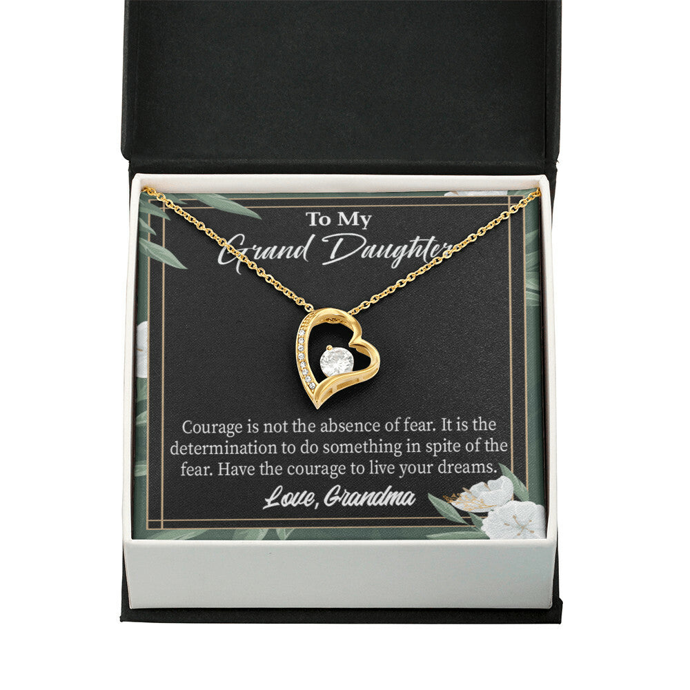 To My Granddaughter Encouragement From Grandma Forever Necklace w Message Card-Express Your Love Gifts