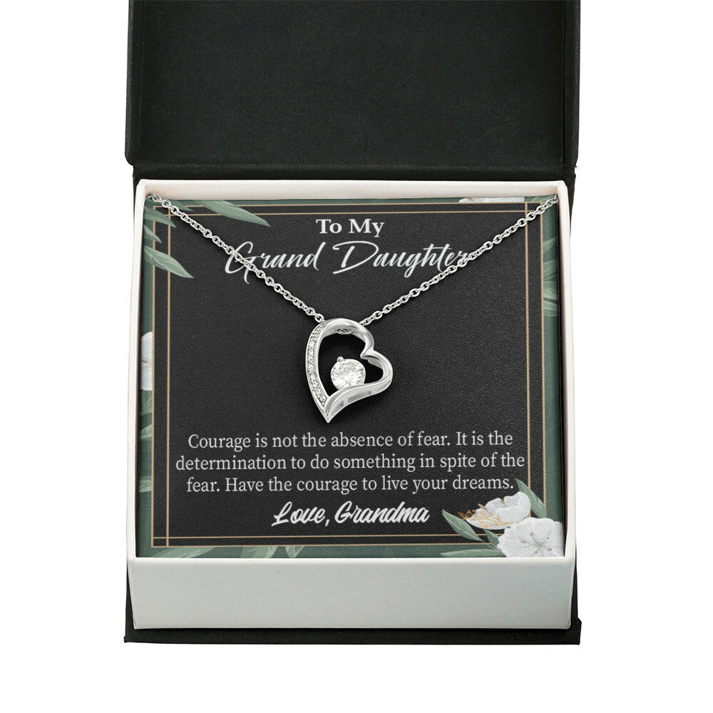 To My Granddaughter Encouragement From Grandma Forever Necklace w Message Card-Express Your Love Gifts