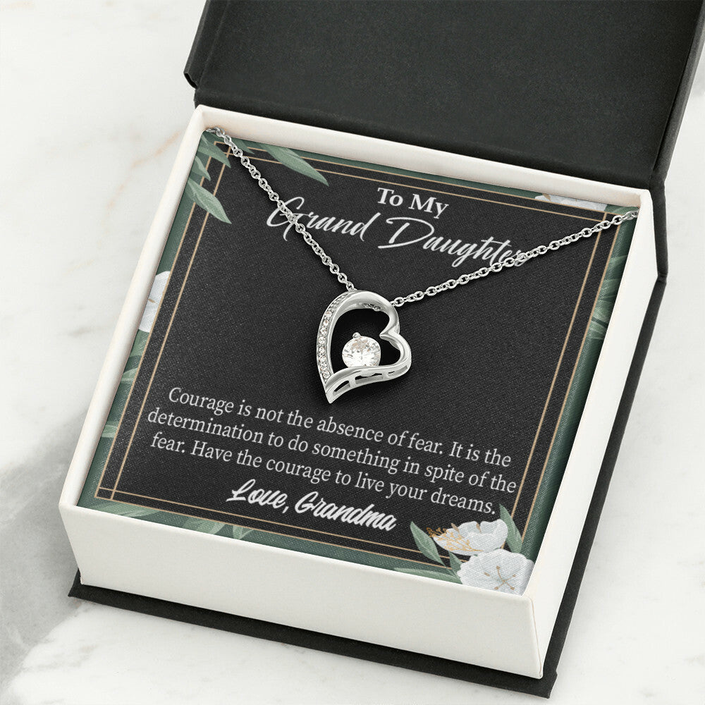 To My Granddaughter Encouragement From Grandma Forever Necklace w Message Card-Express Your Love Gifts