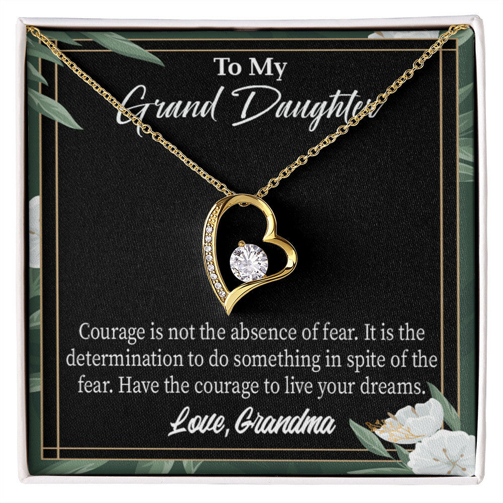 To My Granddaughter Encouragement From Grandma Forever Necklace w Message Card-Express Your Love Gifts