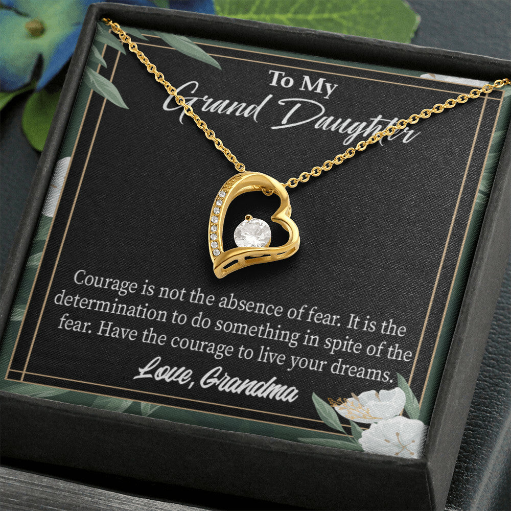To My Granddaughter Encouragement From Grandma Forever Necklace w Message Card-Express Your Love Gifts