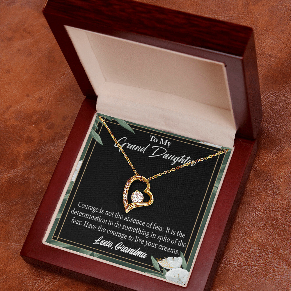 To My Granddaughter Encouragement From Grandma Forever Necklace w Message Card-Express Your Love Gifts
