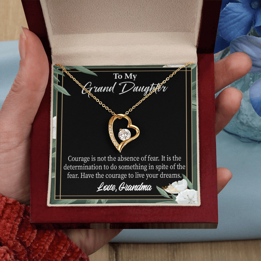 To My Granddaughter Encouragement From Grandma Forever Necklace w Message Card-Express Your Love Gifts