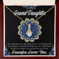 To My Granddaughter Encouragement from Grandpa Alluring Ribbon Necklace Message Card-Express Your Love Gifts