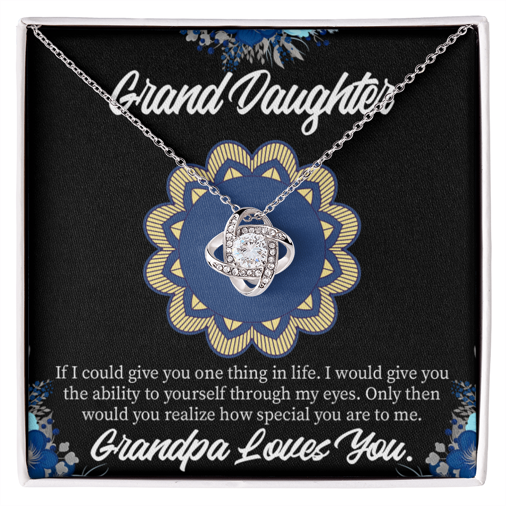 To My Granddaughter Encouragement From Grandpa Infinity Knot Necklace Message Card-Express Your Love Gifts