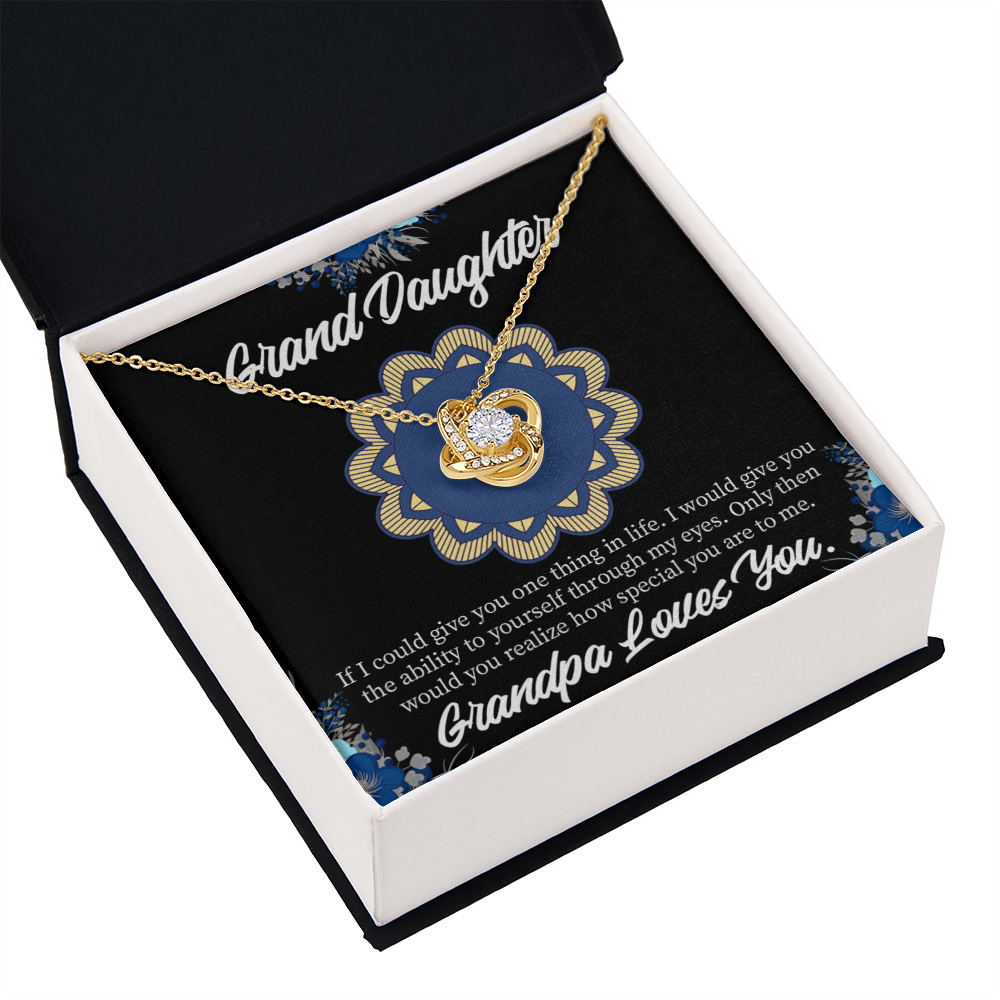 To My Granddaughter Encouragement From Grandpa Infinity Knot Necklace Message Card-Express Your Love Gifts