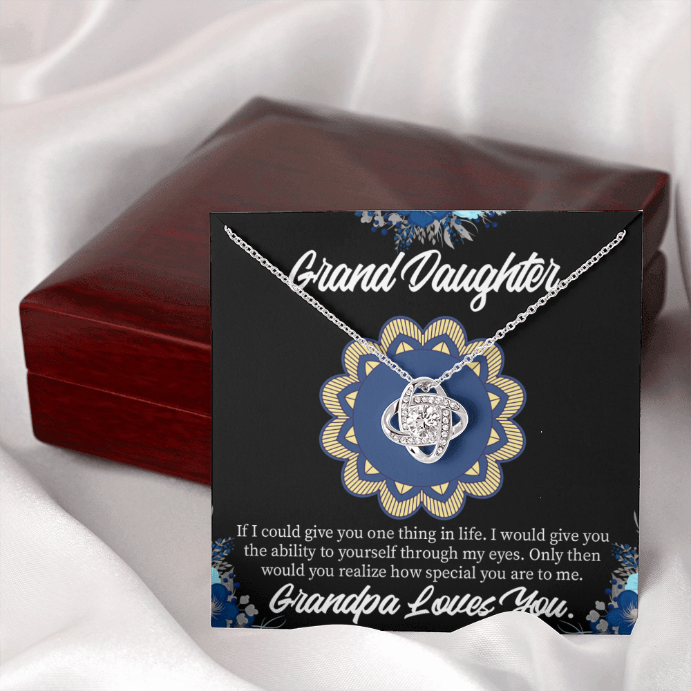 To My Granddaughter Encouragement From Grandpa Infinity Knot Necklace Message Card-Express Your Love Gifts