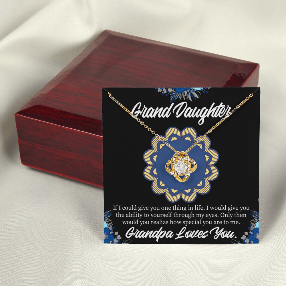 To My Granddaughter Encouragement From Grandpa Infinity Knot Necklace Message Card-Express Your Love Gifts