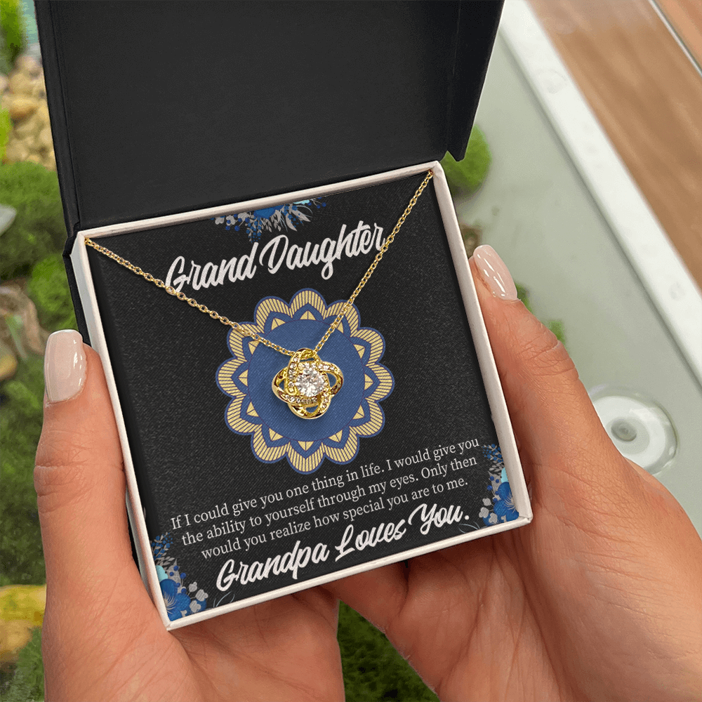 To My Granddaughter Encouragement From Grandpa Infinity Knot Necklace Message Card-Express Your Love Gifts