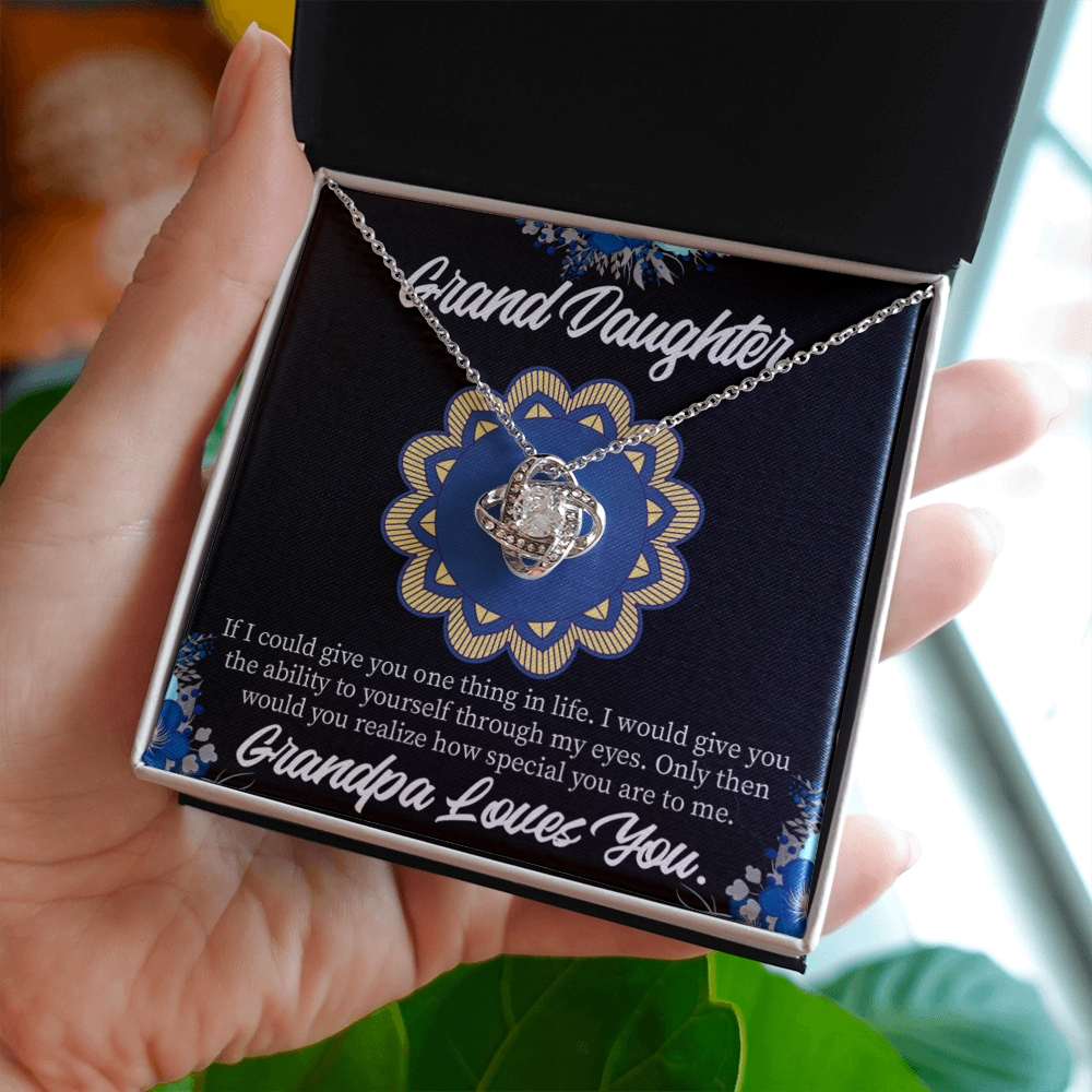 To My Granddaughter Encouragement From Grandpa Infinity Knot Necklace Message Card-Express Your Love Gifts