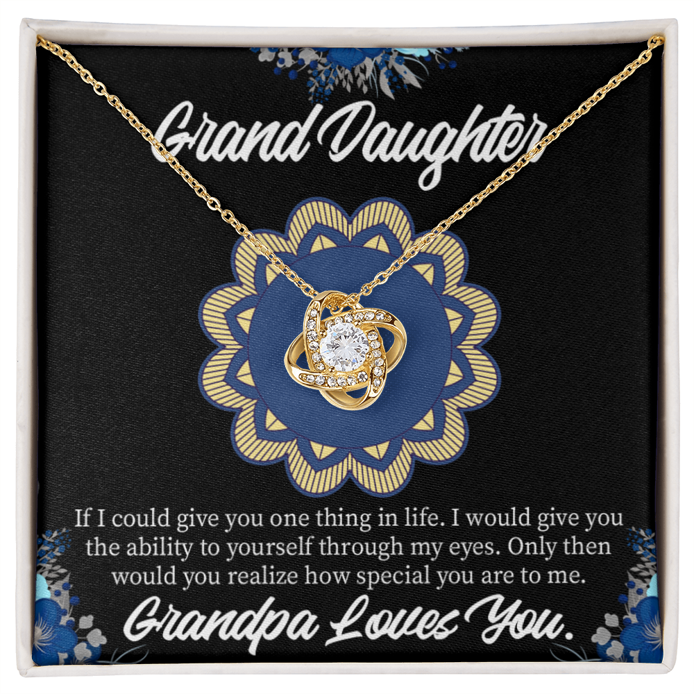 To My Granddaughter Encouragement From Grandpa Infinity Knot Necklace Message Card-Express Your Love Gifts