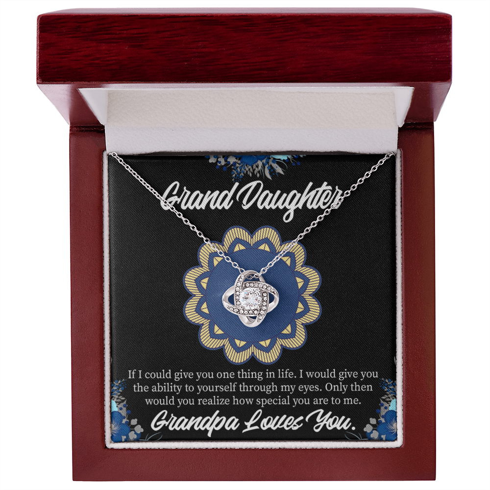 To My Granddaughter Encouragement From Grandpa Infinity Knot Necklace Message Card-Express Your Love Gifts