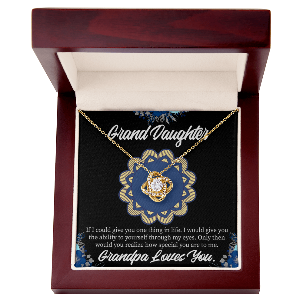 To My Granddaughter Encouragement From Grandpa Infinity Knot Necklace Message Card-Express Your Love Gifts